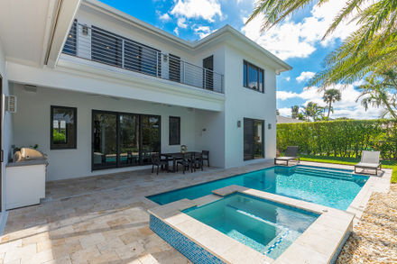 view of backyard and pool